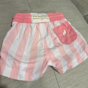 The Beaufort Bonnet Company Pink and White Baby Shorts